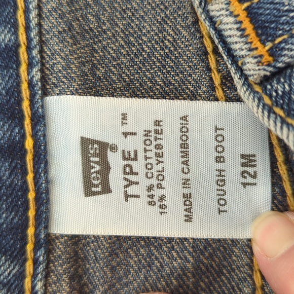 Levi's Type 1 Tough Boot Distressed Denim Bootcut Y2k Jeans 12 M Blue - Picture 4 of 16